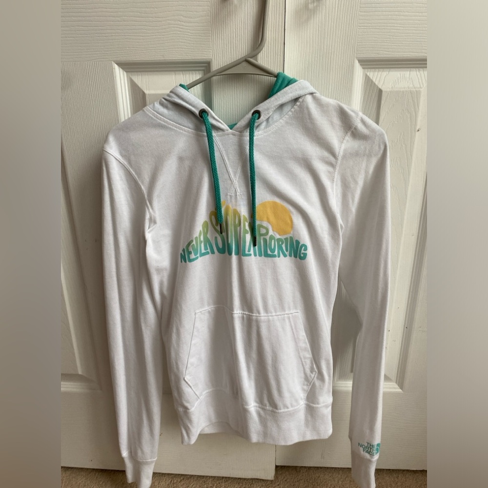 The North Face White and Green Classic Fit Top